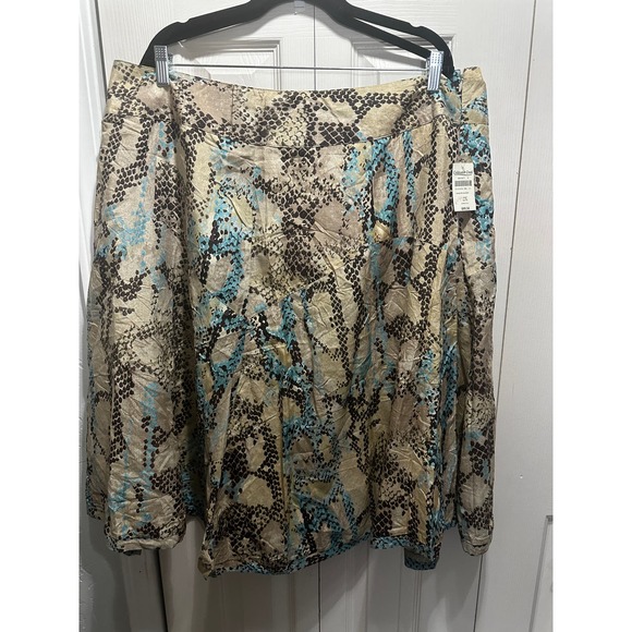 NWT Women’s Coldwater Creek Snake Skin Skirt Size 2X Silk Blend - Picture 1 of 8